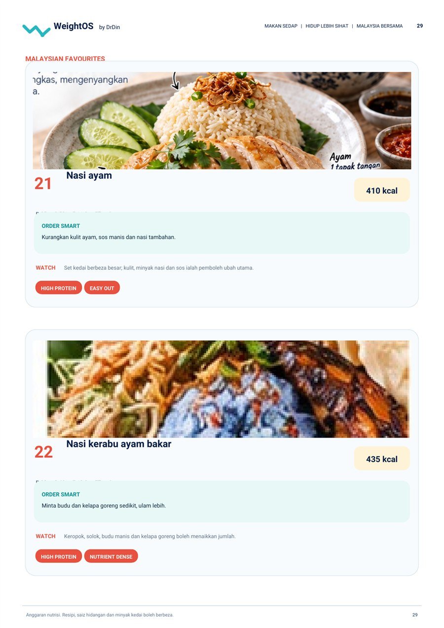 Halaman ebook yang menunjukkan nasi ayam dan nasi kerabu ayam bakar